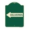 Signmission Deliveries With Left Arrow Heavy-Gauge Aluminum Architectural Sign, 24" x 18", G-1824-24363 A-DES-G-1824-24363 - alternate 1